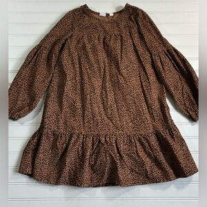 Gap Kids Girls Medium Tiered Corduroy Dress Leopard Print Size Medium Lined
